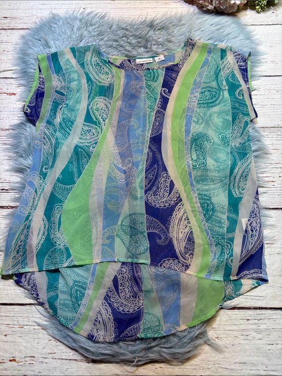 Liz Claiborne Tops - Liz Claiborne Blue, Teal & Green Paisley Sheer Blouse sz M